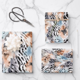 Wildlife Safari Tiere Furs Prints Patterns Geschenkpapier Set