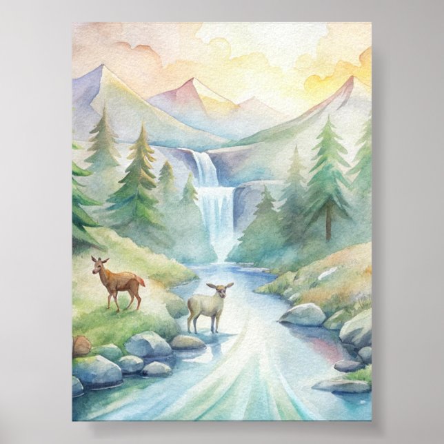 : Wildlife Symphony - Watercolor Harmony Poster (Vorne)