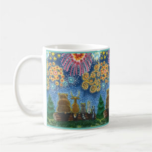 WILDLIFE-TIERE 4. JULI FEUERWERK, SÜß LUSTIG KAFFEETASSE
