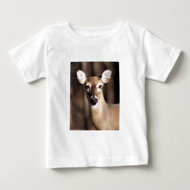 Wildlife Whitetail Deer Doe Portrait Baby T-shirt (Vorderseite)