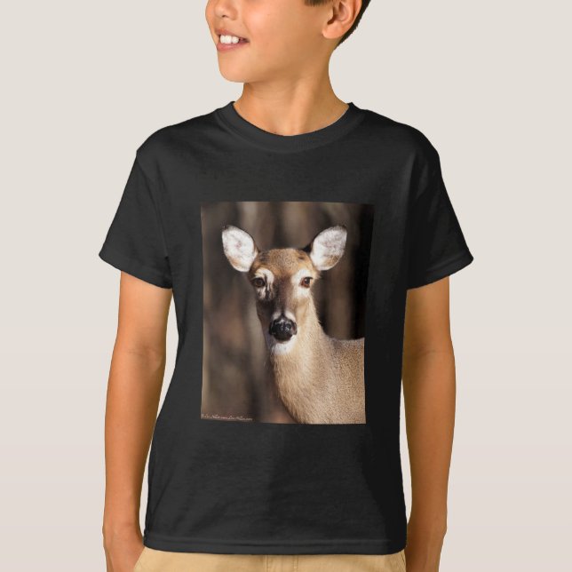 Wildlife Whitetail Deer Doe Portrait T-Shirt (Vorderseite)