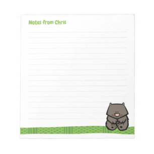 Wildlife Wombat Note Pad Notizblock