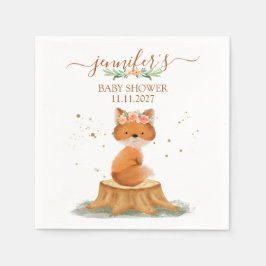 Wildlife Woodland Fox Baby Shower Serviette