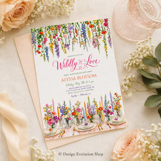 Wildly in Love Wildflower-Brautjungfern-Einladung Einladung