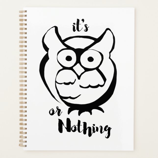Wildly Punny — Eule oder Nichts Minimalistische Eu Planer (Vorderseite)