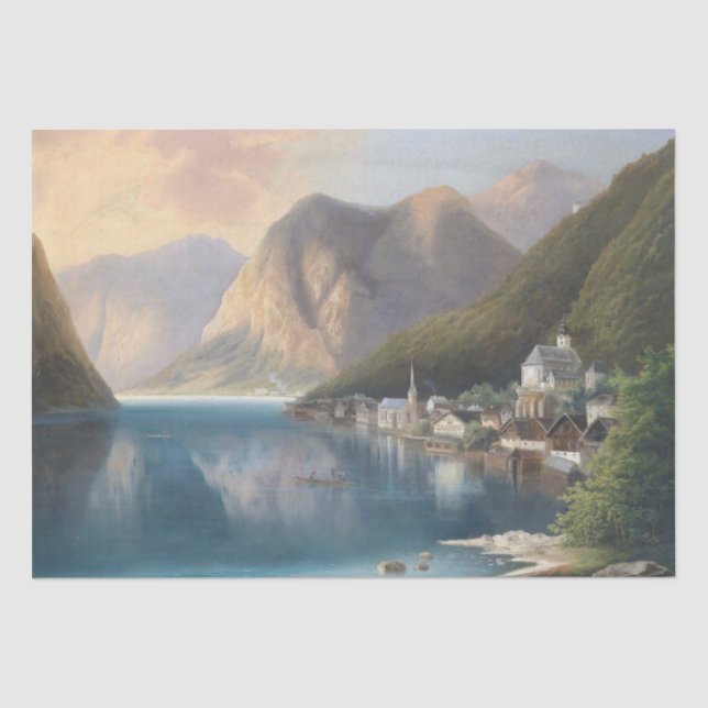 Wildnis-Alpen-Gebirgstownsee-Seidenpapier Seidenpapier (Vorderseite)
