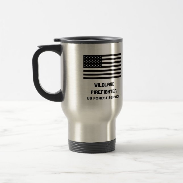 Wildnis-Feuerwehrmann-Waldservice-Tasse Reisebecher (Links)