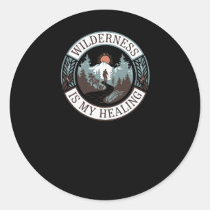 Wildnis ist meine Heilung - Wandern für die psychi Runder Aufkleber