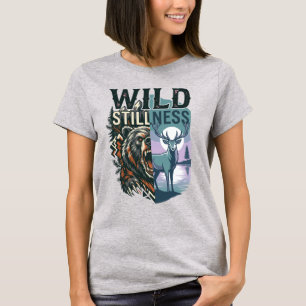 Wildnis-Stille Grizzly- und Hirsch-Wilderness-T-Sh T-Shirt