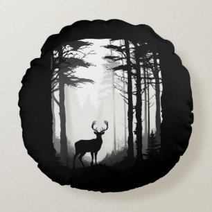Wildpark Deer Forest Rundes Kissen
