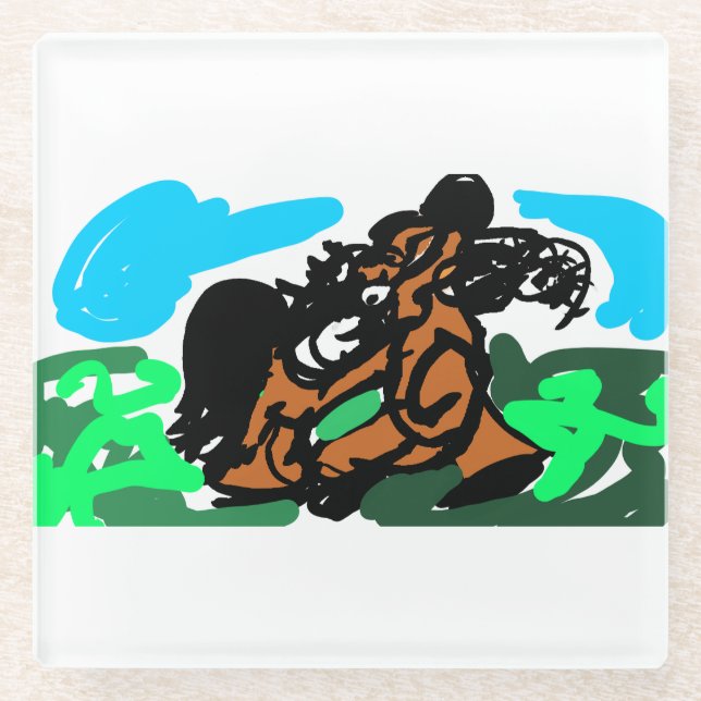 Wildpferd  glasuntersetzer (Vorderseite)