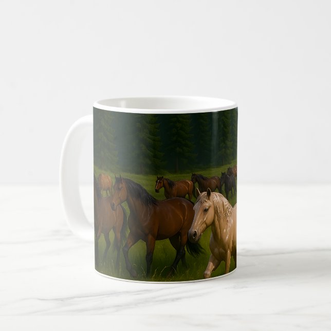 Wildpferd-Wald Kaffeetasse (Vorderseite Links)