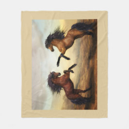 Wildpferde Fleecedecke