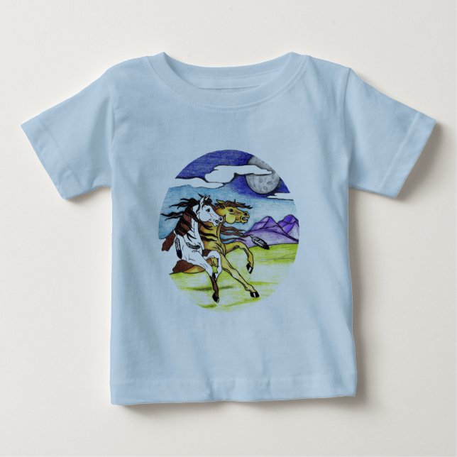 Wildpferde laufen frei baby t-shirt (Vorderseite)