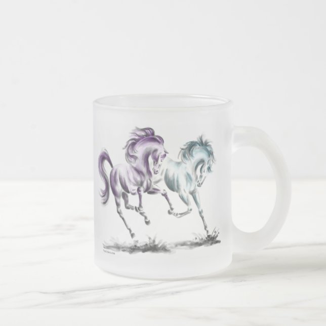 Wildpferde Mattglastasse (Rechts)