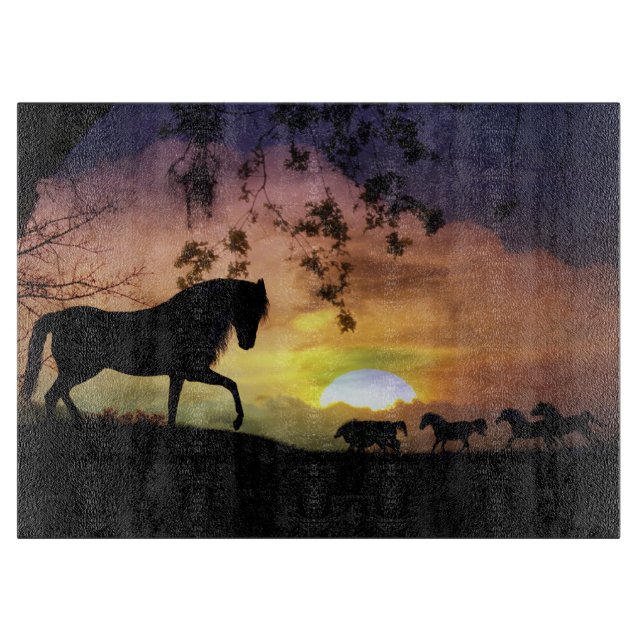 Wildpferde Schneidebrett (Vorderseite)