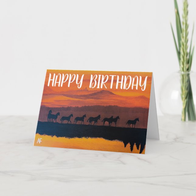 Wildpferde von Montana Gemälde von Alfred Fox Karte (Vorderseite)