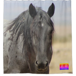 WILDPFERDE VON UTAH KANJI FREEDOM SHOWER CURTAIN DUSCHVORHANG