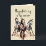 Wildpferde Western Birthday Brother Farm Animal Karte<br><div class="desc">Wilder Western Pferde Geburtstag Bruder Tiere Dinge,  die Sie genießen für den,  der Pferde Liebe</div>