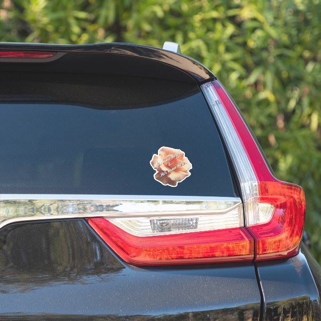Wildrose Stickers Peach Rose Wedding Decal Aufkleber (Auto Seite)