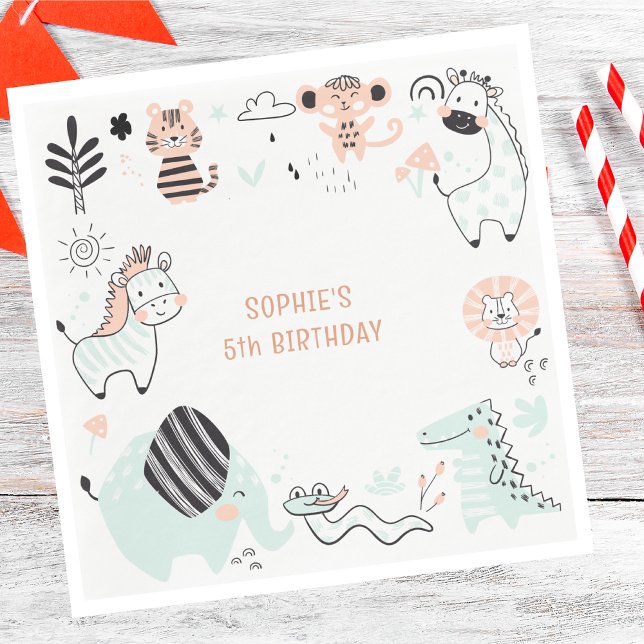 Wildsafari-Kindergeburtstag Serviette (Von Creator hochgeladen)