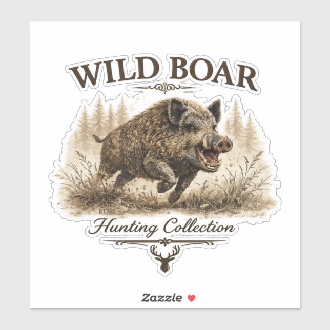 Wildschwein Aufkleber (Blatt)