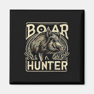 Wildschwein Cooles Retro Schweinejagd Herren Vinta Magnet