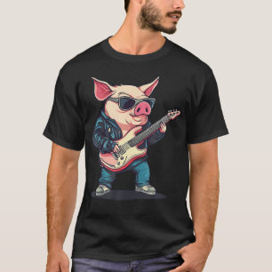Wildschwein-Kostüm mit Gitarre für Mann und Frau T-Shirt