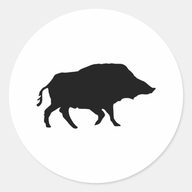 Wildschwein Runder Aufkleber (Vorderseite)