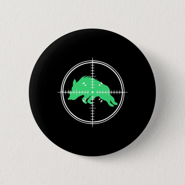 Wildschweine schießen Zielhackjagd auf Hog-Jagd Button (Vorderseite)