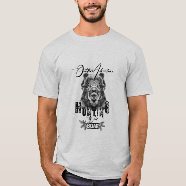 Wildschweinjagd, Outdoor Adventure T - Shirt (Vorderseite)
