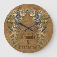 Wildtextur mit Steampunkskulpturen