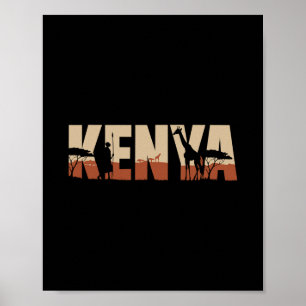Wildtier Afrikanischer Urlaub Reise Nach Kenia Poster