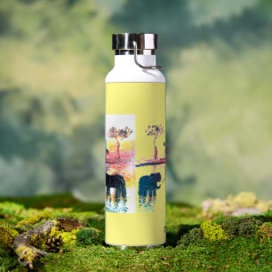 Wildtier-Elefant, Giraffe Personalisiert Trinkflasche