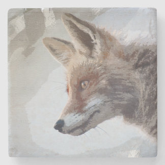 Wildtier-Fuchs-Porträt-Natur-Neutrales-Stein-Unter Steinuntersetzer