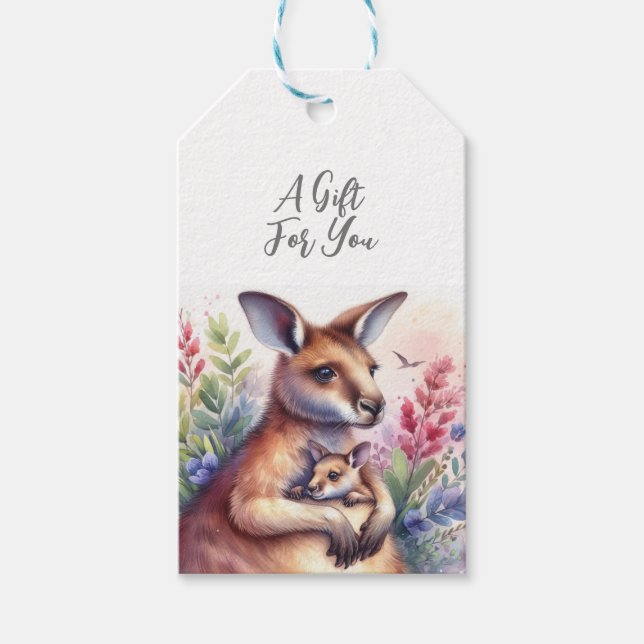 Wildtier Kangaroo Geschenkanhänger (Vorderseite)