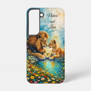 Wildtier Löwe Löwin Fantasy romantische Kunst Samsung Galaxy Hülle