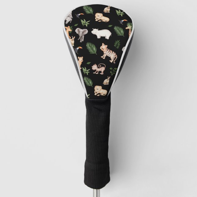 Wildtier mit Dschungelbaum-Muster Golf Headcover (Vorderseite)