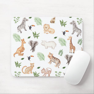 Wildtier mit Dschungelbaum-Muster Mousepad