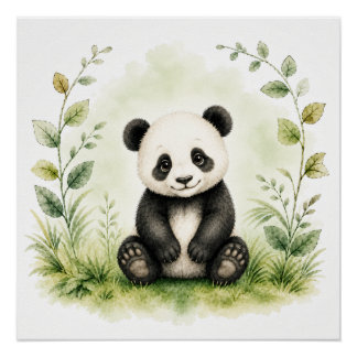 Wildtier-Panda-Wandkunst-Naturposter Poster