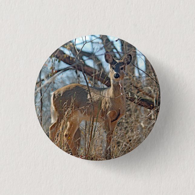 Wildtier-Wald-Foto Button (Vorderseite)