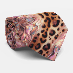 Wildtierdruck Rosa Opal getupfte Krawatte