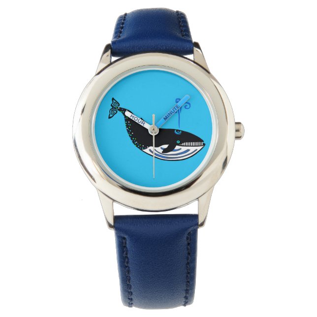 Wildtiere - Blauer Wal - Tierliebhaber - Natur Armbanduhr (Vorderseite)