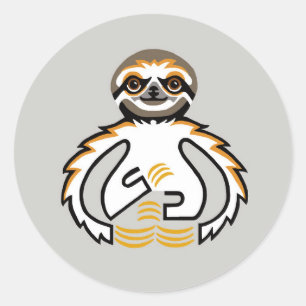 Wildtiere - Coole grafische SLOTH - Natur - Ökolog Runder Aufkleber