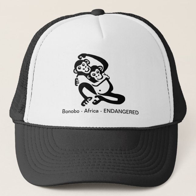 Wildtiere - Cooles BONOBO - Schimpanse - Primat Truckerkappe (Vorderseite)