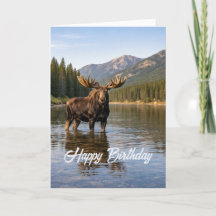Wildtiere Elch Berg Fluss Geburtstag