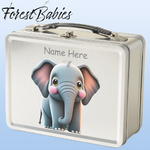 Wildtiere Elephant Woodland Animal Cartoon Graphic Metall Brotdose