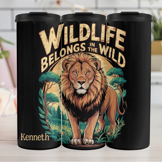 Wildtiere gehören zum wilden T-Shirt Thermosbecher (Von Creator hochgeladen)