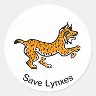Wildtiere - Gerettet LYNXES - Wildtiere - Runder Aufkleber