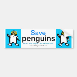 Wildtiere - Gerettet PENGUINS - gefährdetes Tier - Autoaufkleber